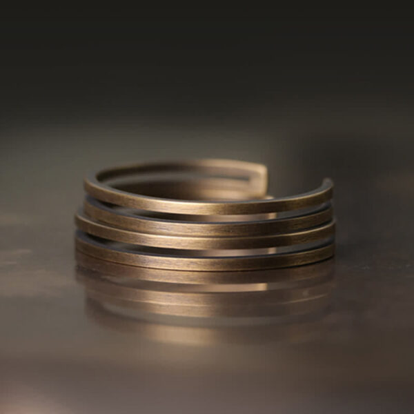Buddha Stones Rustic Copper Luck Viking Cuff Bracelet - 图片 6