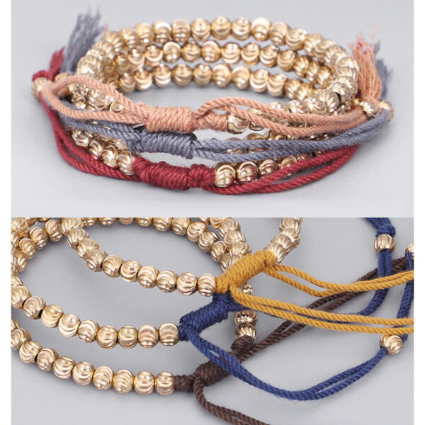 Tibetan Handmade Copper Bead Luck String Bracelet - 图片 13