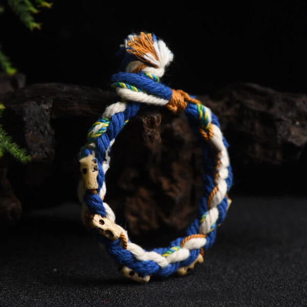 Buddha Stones Tibetan Zakiram Goddess of Wealth Bead Engraved Handmade Luck Bracelet - 图片 15