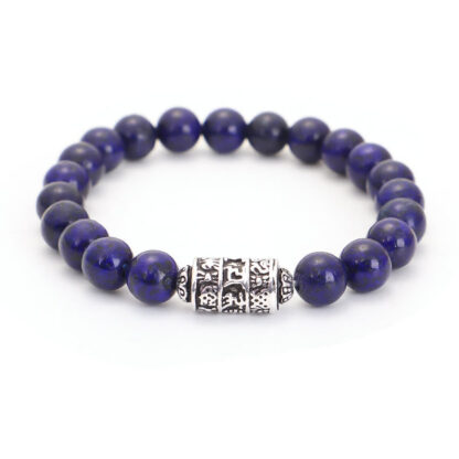 Buddha Stones Natural Lazurite Pietersite Unakite Om Mani Padme Hum Bead Positive Bracelet - 图片 7