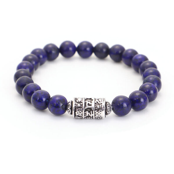 Buddha Stones Natural Lazurite Pietersite Unakite Om Mani Padme Hum Bead Positive Bracelet - 图片 7