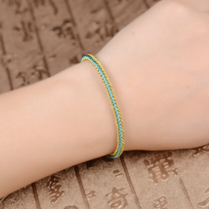 Buddha Stones Two-Color Rope Handcrafted Eight Thread Peace Knot Bracelet - 图片 7