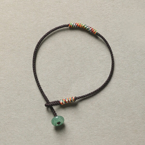Tibetan Handmade Green Aventurine Luck Protection Braided Rope Bracelet - 图片 10