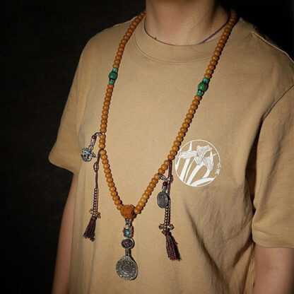 Tibet 108 Mala Beads Bodhi Seed Bagua Vajra Wealth Bracelet - 图片 4