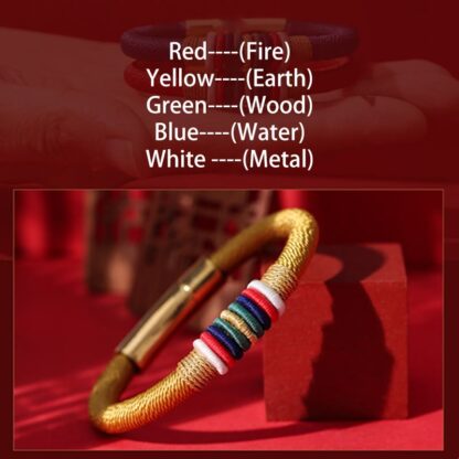 Buddha Stones Tibetan Handmade Colorful King Kong Knot Five Elements Luck Braid String Bracelet - 图片 23