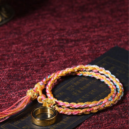 Buddha Stones Tibetan Handmade Luck Colorful String Single Double Wrap Braided Bracelet - 图片 4