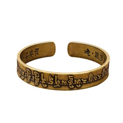 Buddha Stones Tibetan Mahāpratisarā Mantra Sanskrit Copper Brass Healing Bracelet Bangle - 图片 5