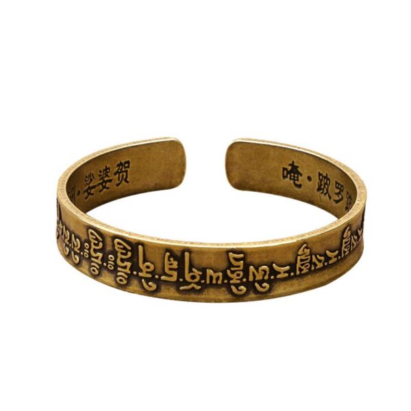 Buddha Stones Tibetan Mahāpratisarā Mantra Sanskrit Copper Brass Healing Bracelet Bangle - 图片 5