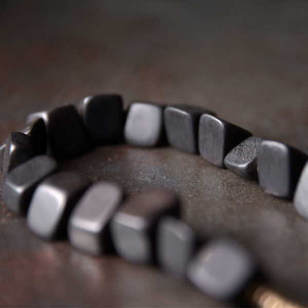 Tibetan Ebony Wood Copper Peace Double Wrap Bracelet - 图片 5