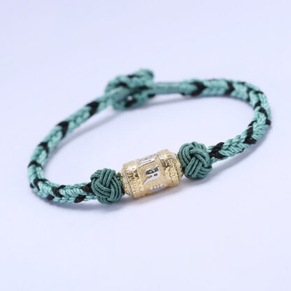 Buddha Stones 925 Sterling Silver Om Mani Padme Hum Prayer Wheel Luck Strength Red String Bracelet - 图片 15