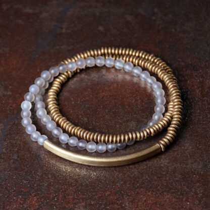 Buddha Stones Tibetan Various Agate Stone Copper Protection Triple Wrap Bracelet - 图片 15