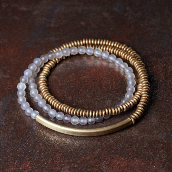 Buddha Stones Tibetan Various Agate Stone Copper Protection Triple Wrap Bracelet - 图片 15