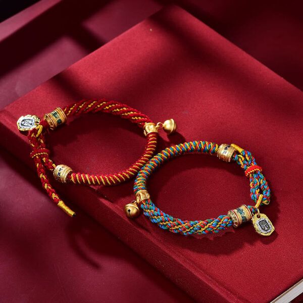 Tibetan Om Mani Padme Hum Carved Zakiram Goddess of Wealth Charm Amulet Bracelet - 图片 15