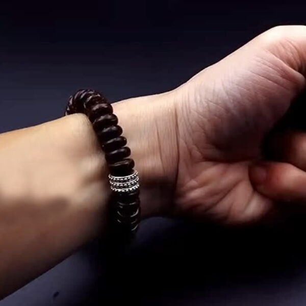 Natural Tibetan Coconut Shell Om Mani Padme Hum Positive Bracelet - 图片 20
