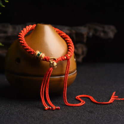 Buddha Stones Tibetan Handmade Luck Prayer Wheel Bead Charm Weave Colorful String Bracelet - 图片 6