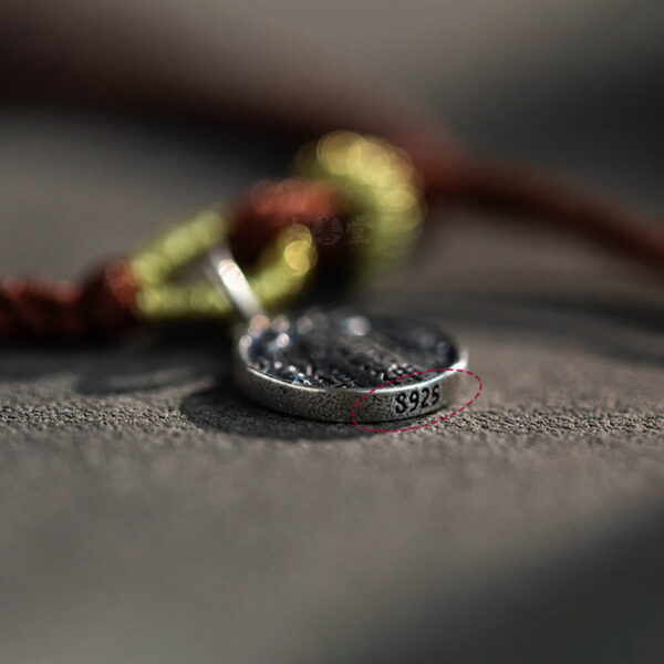 Handmade 925 Sterling Silver Five Directions Gods of Wealth Luck Protection String Braid Bracelet - 图片 9