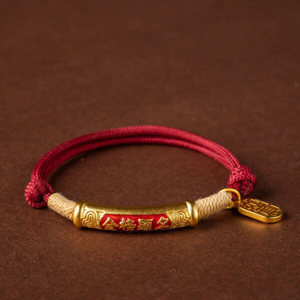 999 Sterling Silver Tibet Handmade Om Mani Padme Hum Fu Character TopRank Character Luck Braided Bracelet - 图片 12