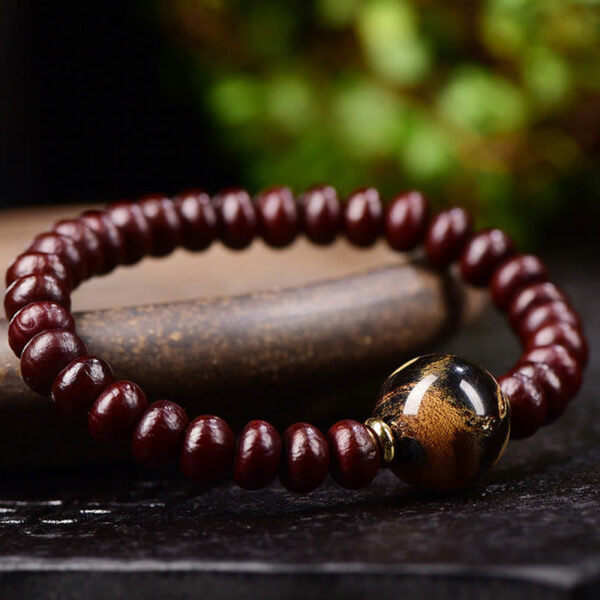 Natural Tibetan Purple Bodhi Seed Bead Harmony Bracelet - 图片 5
