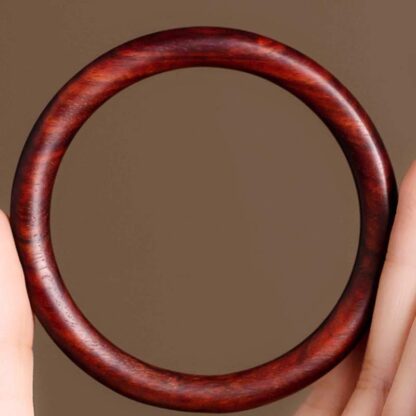 Buddha Stones Tibetan Small Leaf Red Sandalwood Ebony Green Sandalwood Protection Bracelet Bangle - 图片 4