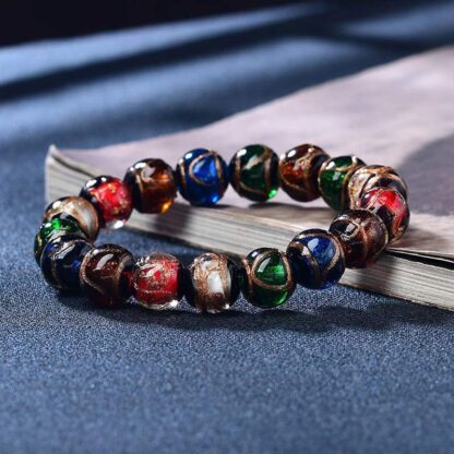 Colorful Liuli Glass Bead Luck Bracelet - 图片 4