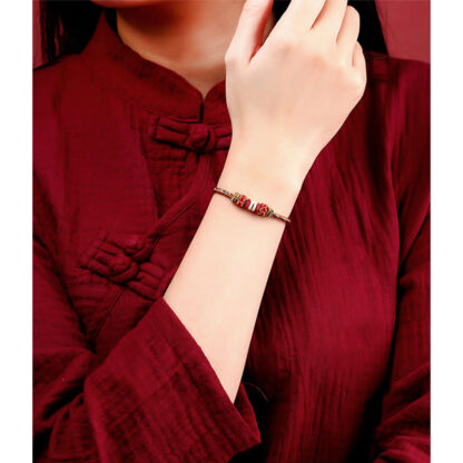 Buddha Stones Handmade Dunhuang Color Luck Braid String Bracelet - 图片 3