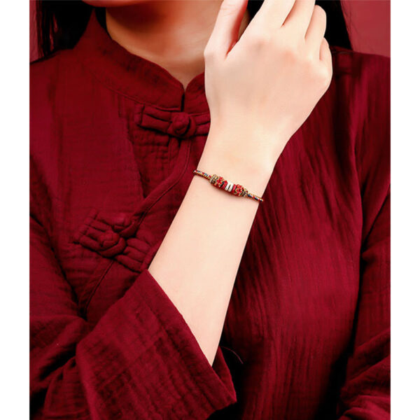 Buddha Stones Handmade Dunhuang Color Luck Braid String Bracelet - 图片 3