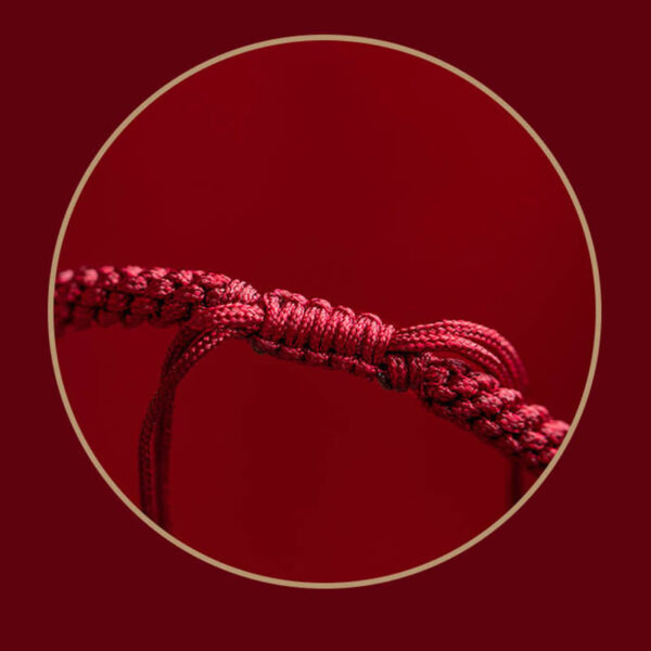 Tibet Cinnabar Om Mani Padme Hum Engraved Blessing Braided Bracelet - 图片 12