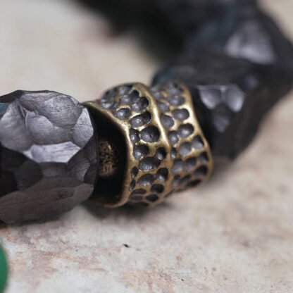 Tibet Ebony Wood Copper Peace Tassel Wrist Mala Bracelet - 图片 4