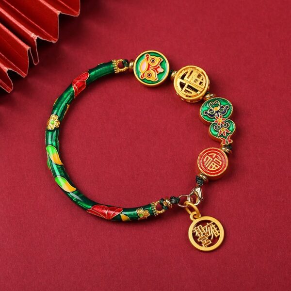 Buddha Stones Tibetan Gourd Fortune Happiness Lion Wealth Luck Bracelet - 图片 5