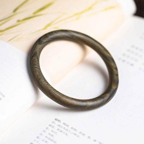 Buddha Stones Tibetan Small Leaf Red Sandalwood Ebony Green Sandalwood Protection Bracelet Bangle - 图片 19