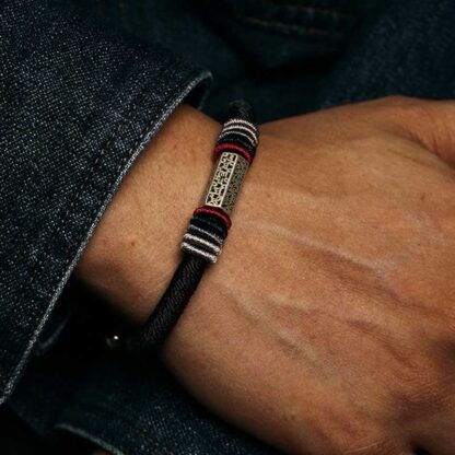 Buddha Stones 925 Sterling Silver Om Mani Padme Hum Peace Red String Bracelet - 图片 12