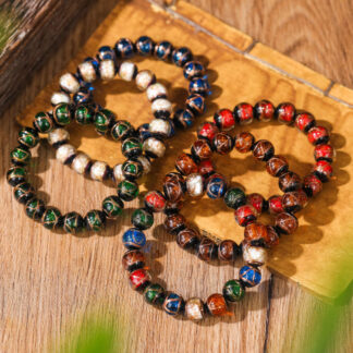 Tibetan Classic Liuli Glass Bead Luck Wealth Bracelet