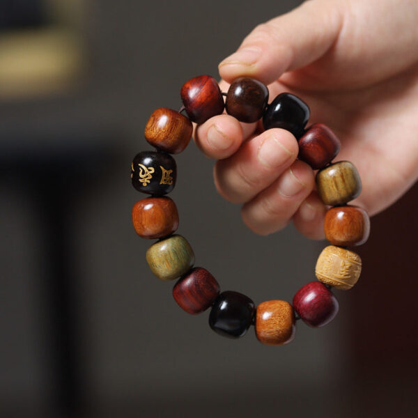 Tibet Various Wood Om Mani Padme Hum Purity Bracelet - 图片 4