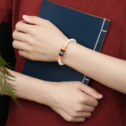 Buddha Stones Tibetan Handmade Colorful King Kong Knot Five Elements Luck Braid String Bracelet - 图片 19