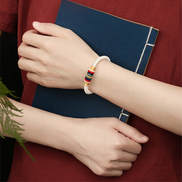 Buddha Stones Tibetan Handmade Colorful King Kong Knot Five Elements Luck Braid String Bracelet - 图片 19