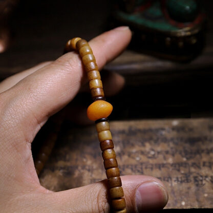 Buddha Stones Tibet 108 Mala Beads Yak Bone Amber Balance Bracelet - 图片 21