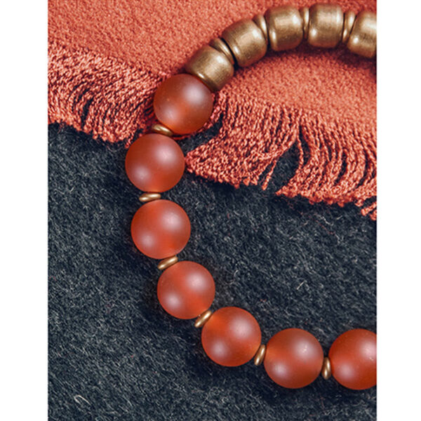 Buddha Stones Tibetan Red Agate Green Agate Copper Confidence Fortune Bracelet - 图片 6