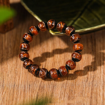 Tibetan Classic Liuli Glass Bead Luck Wealth Bracelet - 图片 9