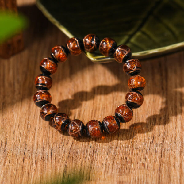 Tibetan Classic Liuli Glass Bead Luck Wealth Bracelet - 图片 9