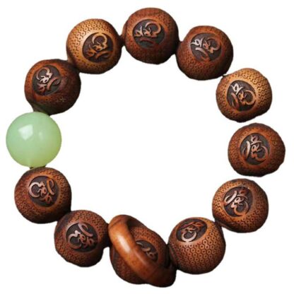 Buddha Stones Tibetan Rosewood Engraving Tiger Protection Bracelet - 图片 7