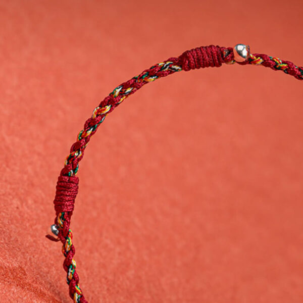 Tibet Handmade Multicolored Bamboo Protection Braided String Bracelet - 图片 3