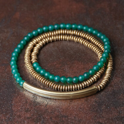 Buddha Stones Tibetan Various Agate Stone Copper Protection Triple Wrap Bracelet - 图片 11