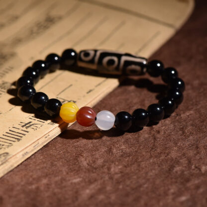 Buddha Stones Tibetan Natural Nine-Eye Dzi Bead Wealth Power Bracelet - 图片 4