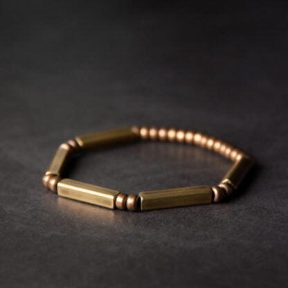Buddha Stones Tibetan Simple Design Copper Wealth Luck Bracelet - 图片 4