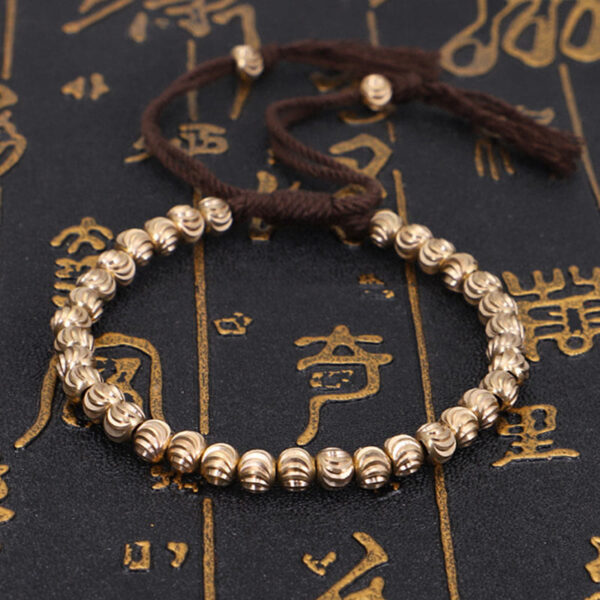 Tibetan Handmade Copper Bead Luck String Bracelet - 图片 10