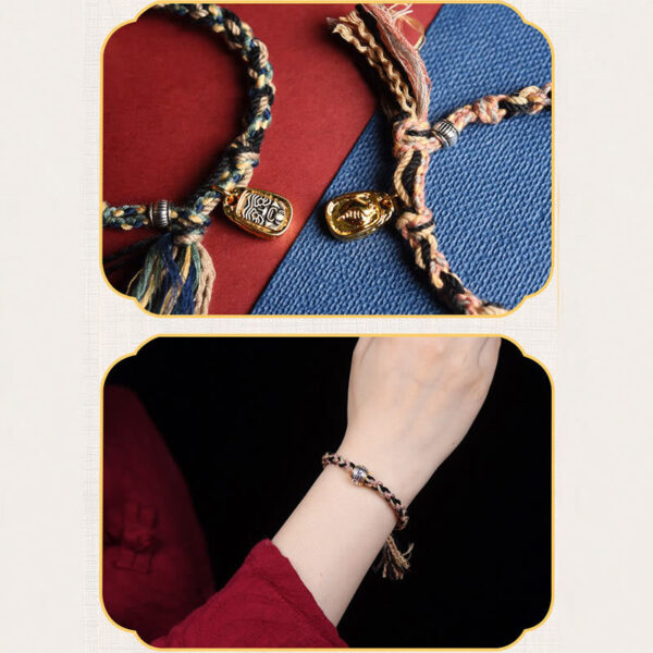 Zakiram Goddess of Wealth Om Mani Padme Hum Peace Handmade Bracelet - 图片 8
