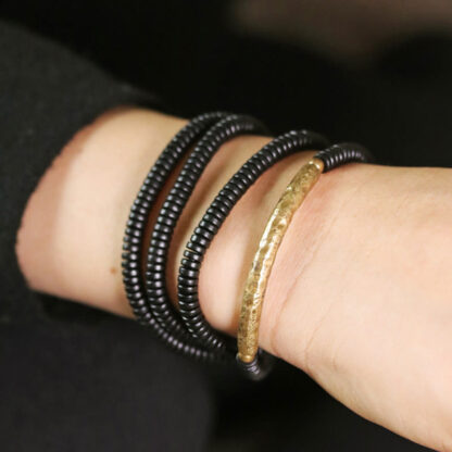 Ebony Wood Copper Balance Multilayered Bracelet - 图片 16